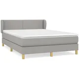 vidaXL Boxspringbett mit Matratze Hellgrau 140x200 cm Stoff