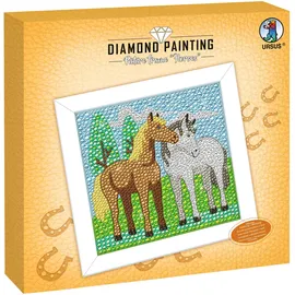 Ursus 43530002F - Diamond Painting Picture, Horses, Set mit Acryldiamanten, Picker, Tablett und Wachskleber, inklusive Bastelanleitung