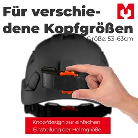 mustbau Sicherheitshelm-Set - Schutzhelm mit Schutzbrille, Verstellbarer Kopfriemen von 53 bis 63 cm