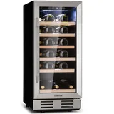 Klarstein Vinovilla 29 Built-In Weinkühlschrank 81 l / 29 Fl. Glastür, Edelstahl Edelstahl