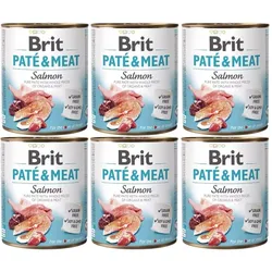 BRIT Pate&Meat salmon 6x800 g Lachspasteten für Hunde