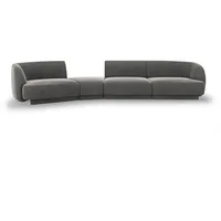 Micadoni Sofa Miley, modular 4-Sitzer grau