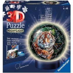 Ravensburger Puzzleball Nachtlicht Raubkatzen, 72 Puzzleteile, mit Leuchtsockel inkl. LEDs; FSC® - schützt Wald - weltweit bunt