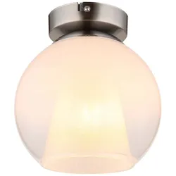 Deckenlampe Wohnzimmerleuchte Deckenleuchte Kristalle opal Glaskugel verchromt