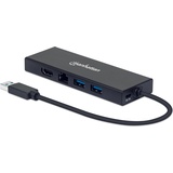 Manhattan USB 3.0 auf VGA/HDMI (USB A), Dockingstation - Ports (x5): Ethernet, HDMI, USB-A (x2)