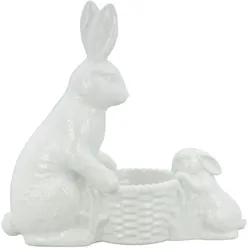 Hasen-Nest weiß Mama mit Kind
