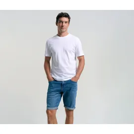Tom Tailor Herren TTJOSH REGULAR SLIM Jeans Shorts, blau, Uni, Gr. 33