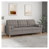 VidaXL 3-Sitzer-Sofa mit Zierkissen Taupe 180 cm Stoff