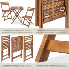 Tectake Bistro-Set Sóller 3-tlg. Braun