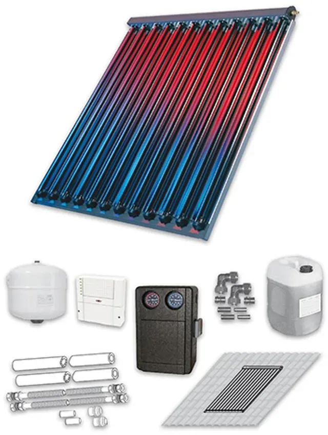 Kollektoren-Set CRK-12 mit Warmwasser-Solarspeicher, WOLF, SEM-1-500, Aufdach, Solarmodul SM2-2, 500l, 4 Röhrenkollektoren