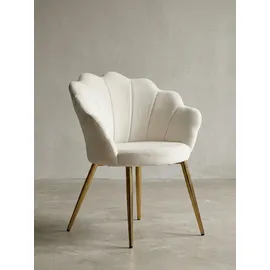 KADIMA DESIGN Esszimmerstuhl Tulip Samt weiß