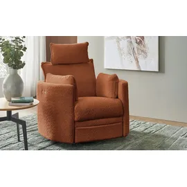Uno Relaxsessel Julian Kunstleder 96 x 99 x 88 cm Braun elektrisch, drehbar