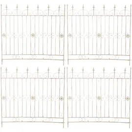 deluke Gartenzaun LINUS 124 x 1 x 116 cm 4er Set Beige