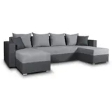 silape Wohnlandschaft Grau, Textil, 7-Sitzer, U-Form,Rechteckig, 298x80x142 cm, Wohnzimmer, Sofas & Couches, Wohnlandschaften, Wohnlandschaften in U-Form