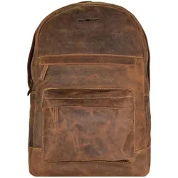 Greenburry Vintage Retro Rucksack Leder 42 cm Laptopfach Rucksäcke   Braun Herren 