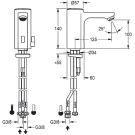 KWC AR Standbatterie F5 Mischer Niederdruck