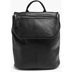 Leder Rucksack - Damen - schwarz