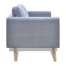 vidaXL Sofa 2-Sitzer Stoff Hellgrau