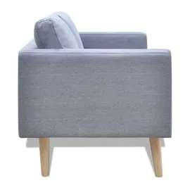 vidaXL Sofa 2-Sitzer Stoff Hellgrau