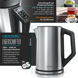 Arendo Frühstücks-Set, 1,5L Wasserkocher, 2-Scheiben Langschlitz Toaster, 7er Eierkocher, Silber