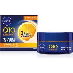 Nivea, Gesichtscreme, Q10 Energy Recharging Night Cream, Night cream, Women, Universal skin, Face, Anti-dullness, An (50 ml, Gesichtscrème)