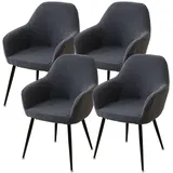 WYLEBER Dehnbare-Esszimmer Stuhlhussen mit Armlehne 1/2/4/6er-Set,Universelle Passform Esszimmer Stuhlhussen mit Gebogener Rückenlehne,für Zuhause Restaurant Küche Hotel Partys(Dark Gray,4 Set)