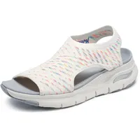 Skechers Damen Arch Fit Fußgewölbe-Passform – Catchy Wave, Mehrfarbig, Weiß, 37 EU - 37 EU