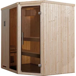 Sauna WEKA "Varberg", beige (natur), Saunaofen, externe Steuerung, 7,5 kW, Saunen, 7,5 kW-Ofen mit digitaler Steuerung