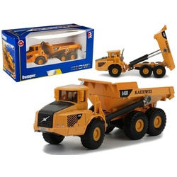 LEAN Toys Spielzeug-Auto Kipplaster Metall Miniaturmodell Auto Fahrzeug Kipper Wagen Spielzeug orange