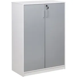 Beliani Zehna Aktenschrank 80 x 40 x 117 cm Grau/Weiß