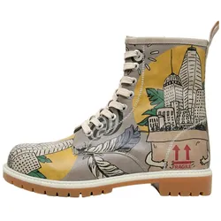 Schnürboots DOGO "Boots Fragile Damen Boots / Female", Damen, Gr. 39, Normalschaft, grau, Lederimitat, Schuhe, Vegan