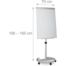 Relaxdays Flipchart 70 x 185 cm Grau/Mehrfarbig
