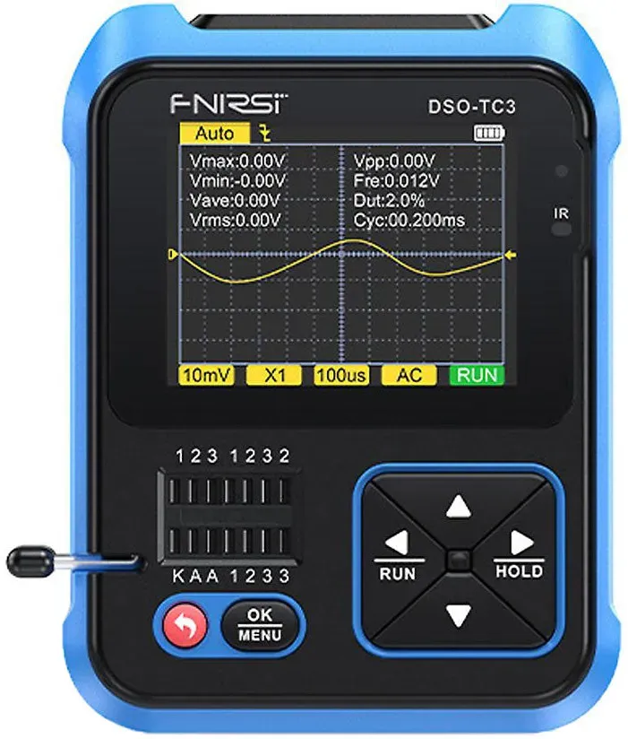 FNIRSI DSO-TC3 (3-in-1) Oscilloscope, Component Tester & Signal Generator