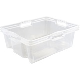 KEEEPER Aufbewahrungsbox mit integrierten Griffen, Größe: L, 43 x 35 x 15 cm, 16 l, Transparent