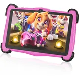 EagleSoar 2024 Neuestes Kinder Tablet 7 Zoll, 10GB+64GB/1TB Expandieren mit Octa-Core-Prozessor, Android 14 Tablet für Kinder von 3-12 Jahren, Kids Tablet mit Kindersicherung und EVA-Schutzhülle(Rosa)