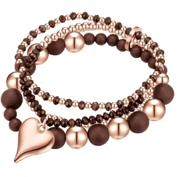 Lulu & Jane Ohrstecker Herz Metall-Legierung Glas in Roségold 19,0 cm Damen 