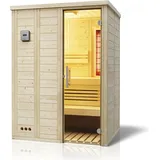 InfraWorld Sauna Vitalis 148 Complete Set - 40 mm Massivholzsauna Inkl. 3 kW Verdampferofen, Steuerung, Salzverdampfer, Silikonkabel