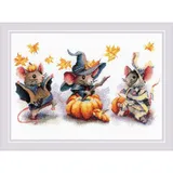 Riolis Kreuzstich Stickpackung "Gruselige Mäuse", Zählmuster, 30x21cm