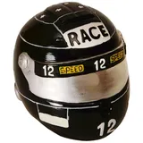 G. Wurm Spardose Motorradhelm 14 cm schwarz