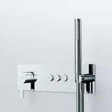 Steinberg Serie 390 Dusch-/Wannenarmatur, Einhebelmischer 3/4'', Stabhandbrause, 3 Verbraucher, 39022322, Farbe: Chrom