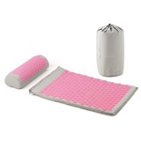 Navaris 2in1 Akupressur Massage Set - Akupressurmatte und Kissen mit Tasche - Akupressur Matte und Kopfkissen - Nadelmatte Pink