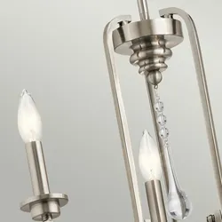 Licht-Erlebnisse Pendelleuchte ZINNIA 3x E14 bis 60W Farbe: Nickel Material: Stahl, Kristall LE121210