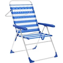 marbueno summer Klappstuhl 5 Positionen 59 x 61 x 97 cm Aluminium Blau/Weiß