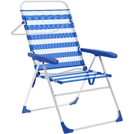 marbueno summer Klappstuhl 5 Positionen 59 x 61 x 97 cm Aluminium Blau/Weiß