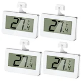 Kühlschrankthermometer, 4 Stück Mini Thermometer Kühlschrank mit Gut Lesbarem LCD-Anzeige, Digitale Wasserdichte Thermometer Gefrierschrank Magnetisch für Restaurants,Außen,Home,Lnnen,Bars,Cafés