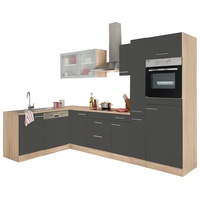 OPTIFIT Winkelküche »Kalmar«, ohne E-Geräte, Stellbreite 300 x 175 cm grau