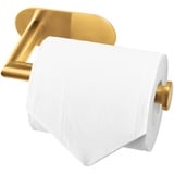 HITSLAM Gold Messing Gebürstet Toilettenpapierhalter Ohne Bohren, Klopapierhalter SUS304 Edelstahl für Küche und Badzimmer