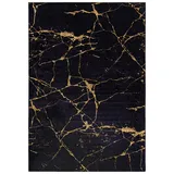 mazovia Designer-Teppich 80 x 150 cm Schwarz/Gold