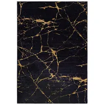 mazovia Designer-Teppich 80 x 150 cm Schwarz/Gold