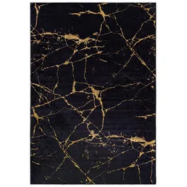 mazovia Designer-Teppich 80 x 150 cm Schwarz/Gold